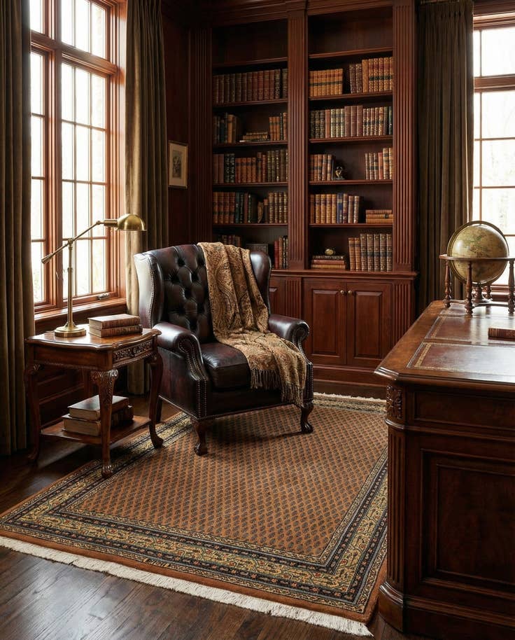 Detail image of 4' 7 x 6' 7 Hand Knotted Mir Oriental Wool Rug