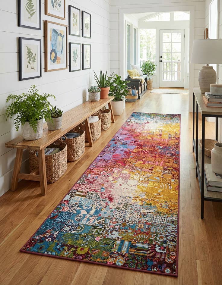 Detail image of 2' 7 x 12' Easy-Clean Modern Indoor / Outdoor Runner Rug