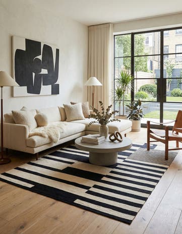 4' 8 x 6' 6 Hand Woven Kilim Modern Wool Rug
