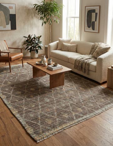 5' 8 x 8' 5 Hand Knotted Modern Ziegler Wool Rug