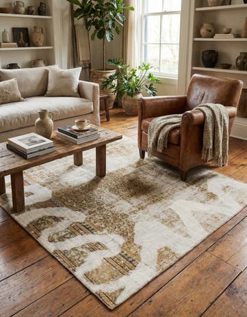 5' x 5' 4 Hand Knotted Ultra Vintage Persian Wool Square Rug