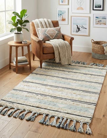 4' 1 x 6' 1 Hand Woven Arizona Wool Rug