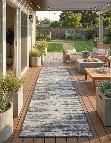 2' 7 x 10' Easy-Clean Modern Indoor / Outdoor Runner Rug