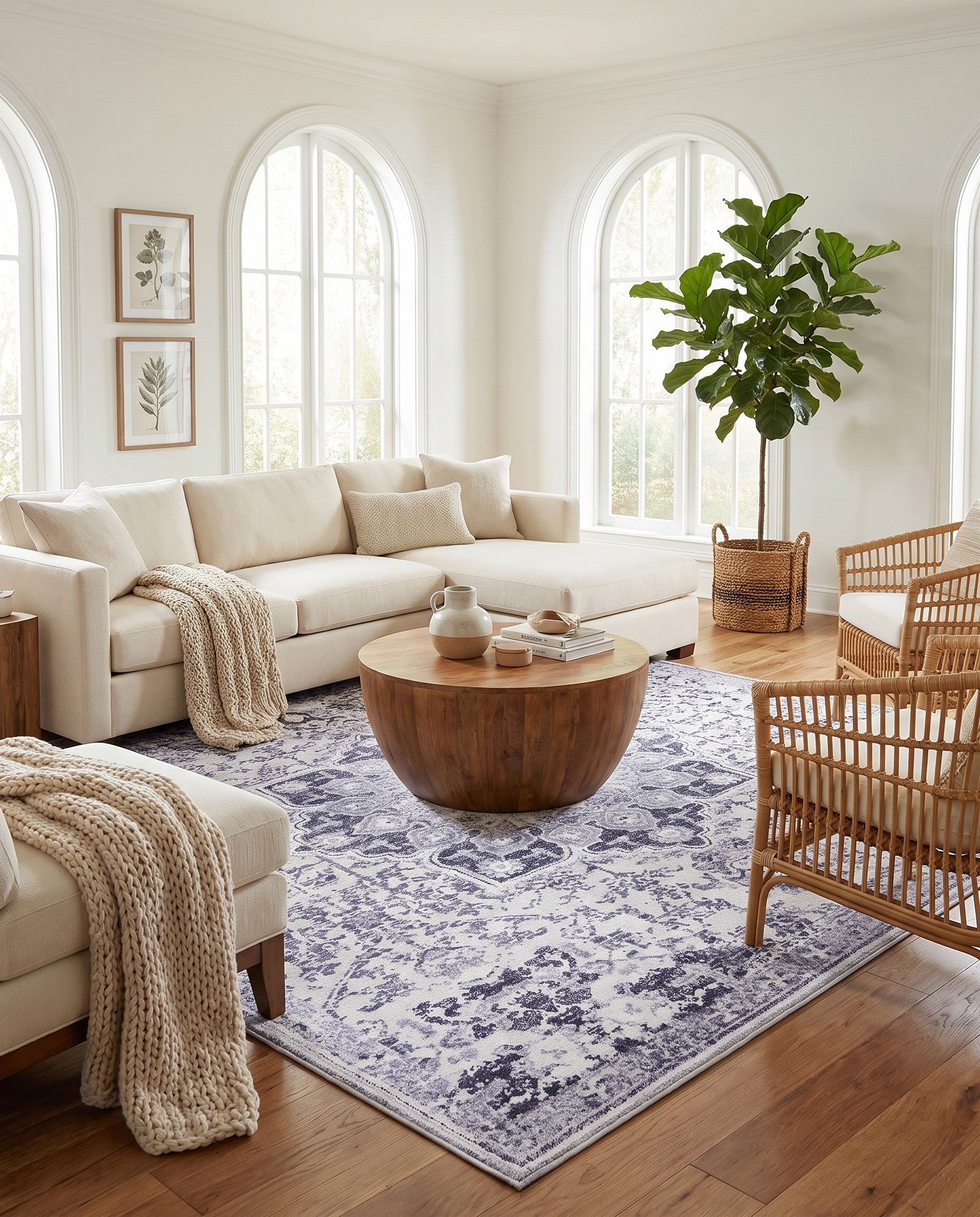 Light Gray Washable Renaissance Square Rug