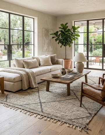 7' 2 x 9' 10 Hand Knotted Moroccan Wool Rug