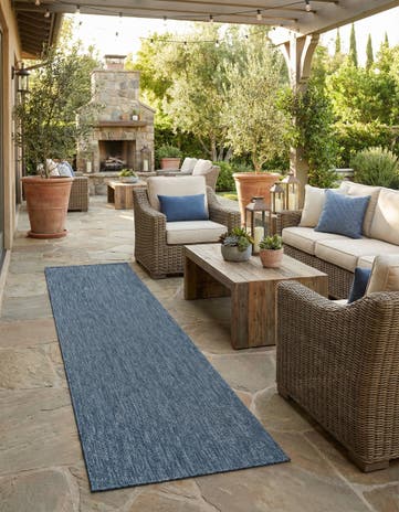 2' 7 x 12' Easy-Clean Solid Indoor / Outdoor Runner Rug