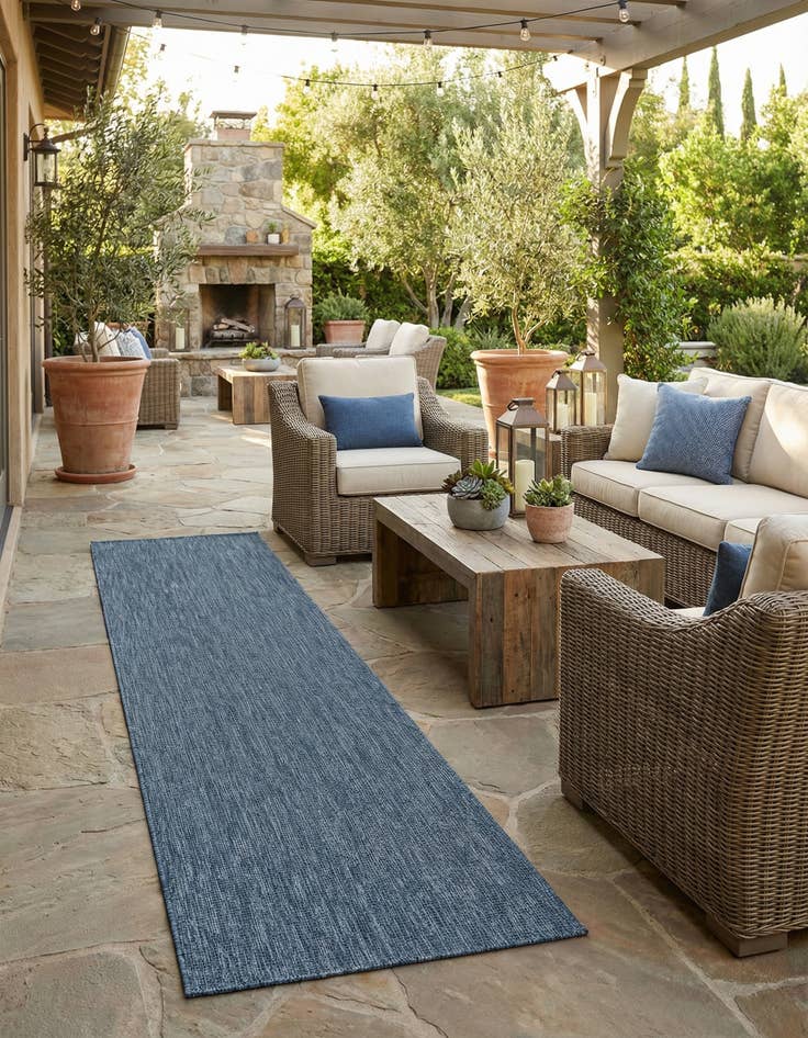 Detail image of 2' 7 x 12'  Washable Solid Indoor / Outdoor Runner Rug