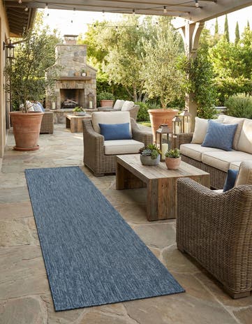 2' 7 x 12' Easy-Clean Solid Indoor / Outdoor Runner Rug