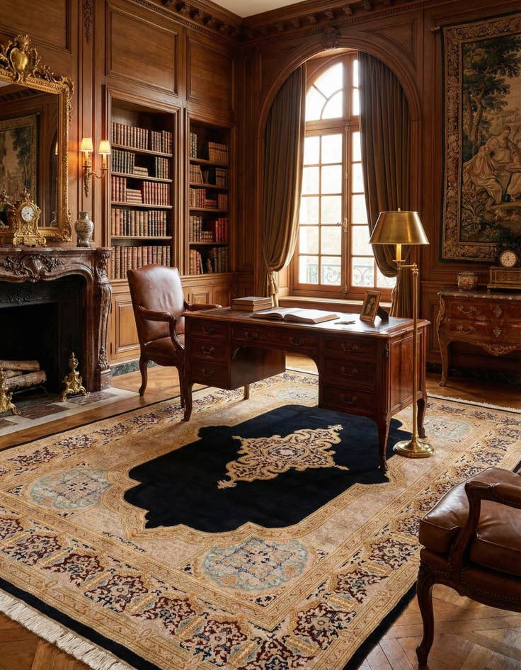 Detail image of 6' 2 x 9' 3  Hand Knotted Kerman Wool Rug