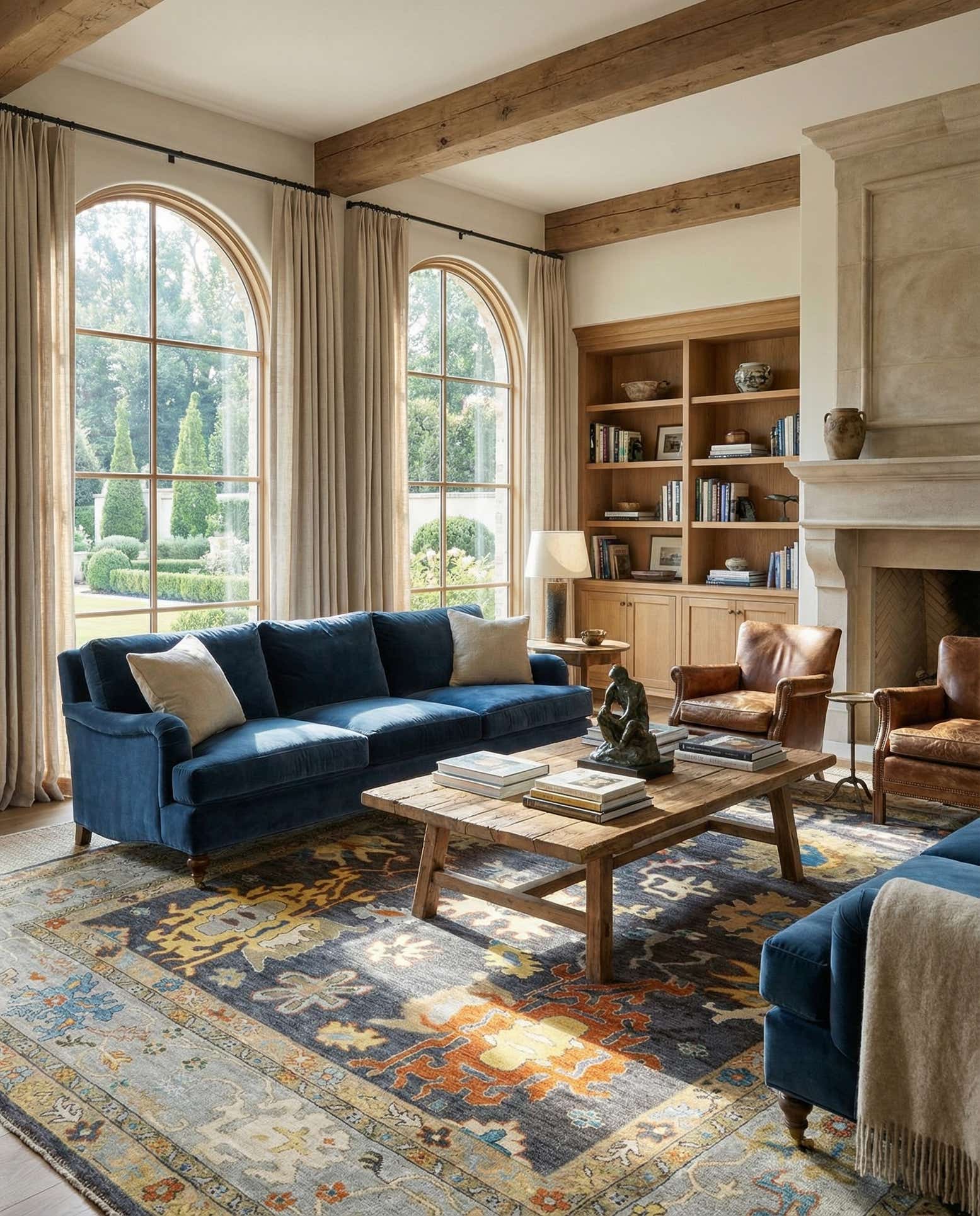 9' 1 x 11' 10 Hand Knotted Oushak Rug