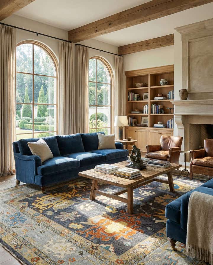 9' 1 x 11' 10 Hand Knotted Oushak Rug