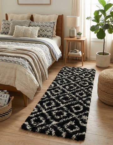 2' x 6' Lattice Shag Runner Rug