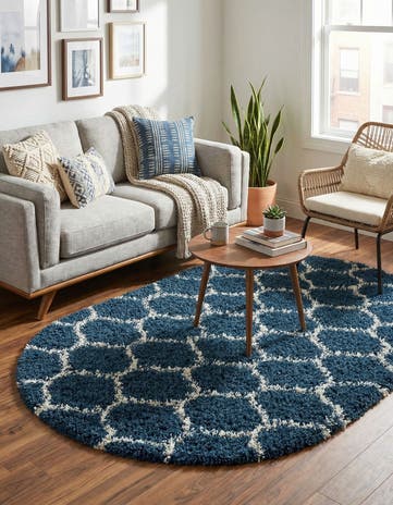 4' x 6' Lattice Shag Oval Rug