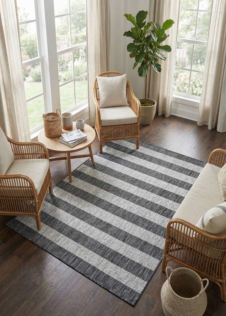 4' x 6' Easy-Clean Ribbon Indoor / Outdoor Rug