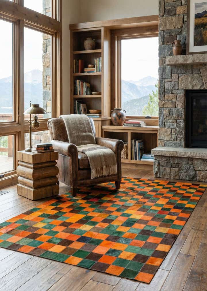 4' 11 x 7' 9 Cowhide - Patchwork Rug