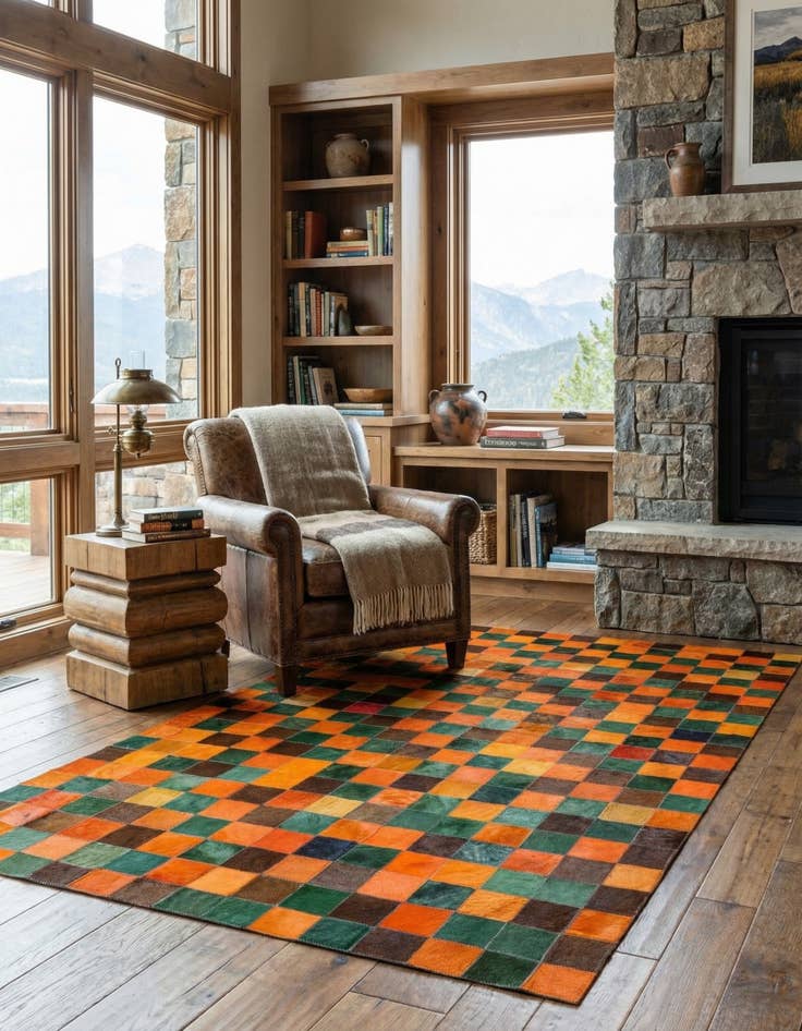 Detail image of 4' 11 x 7' 9 Cowhide - Patchwork Rug