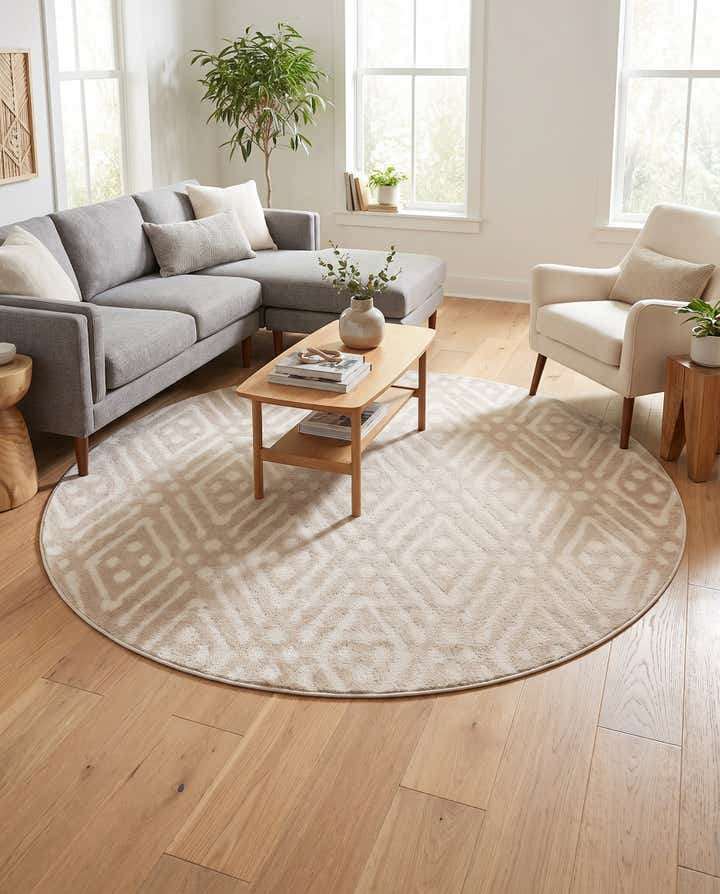 8' x 8' Easy-Clean Sabrina Soto Ella Indoor / Outdoor Round Rug