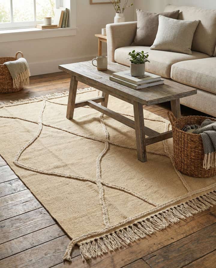 3' 5 x 4' 9 Hand Knotted Moroccan Wool Rug
