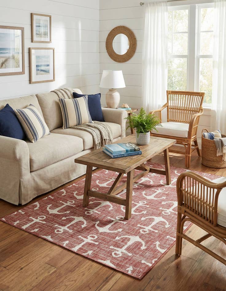 Detail image of 3' x 5' 3  Washable Coastal Indoor / Outdoor Rug