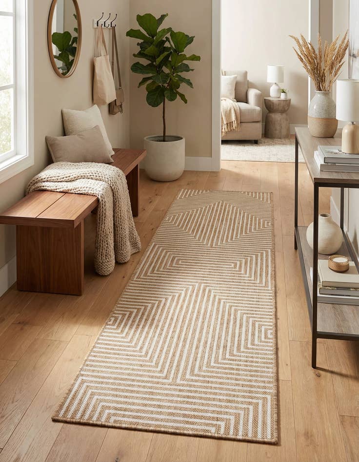 Detail image of  2' x 6'  Washable Modern Indoor / Outdoor Runner Rug