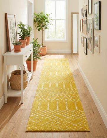Yellow Paxon Trellis Runner Rug