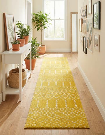 Yellow Paxon Trellis Runner Rug