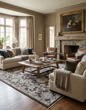 8' 3 x 10' 9 Hand Knotted Oushak Wool Rug