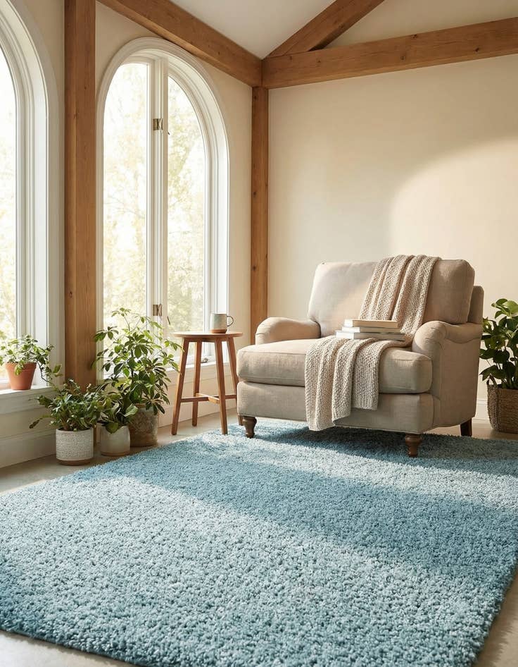 Detail image of  6' x 9' Solid Shag Rug