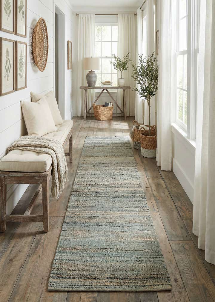 2' 7 x 12' Hand Woven Palm Beach Jute Runner Rug