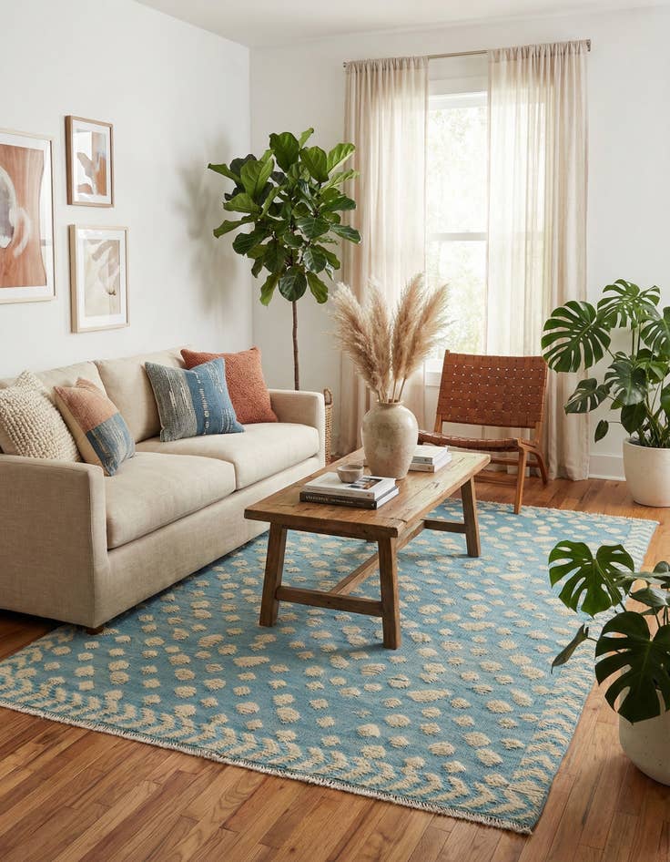 Detail image of 4' 3 x 6' 1  Hand Knotted Darya Wool Rug