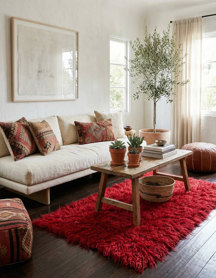 Detail image of 2' 2 x 4' 2  Hand Knotted Moroccan Wool Rug