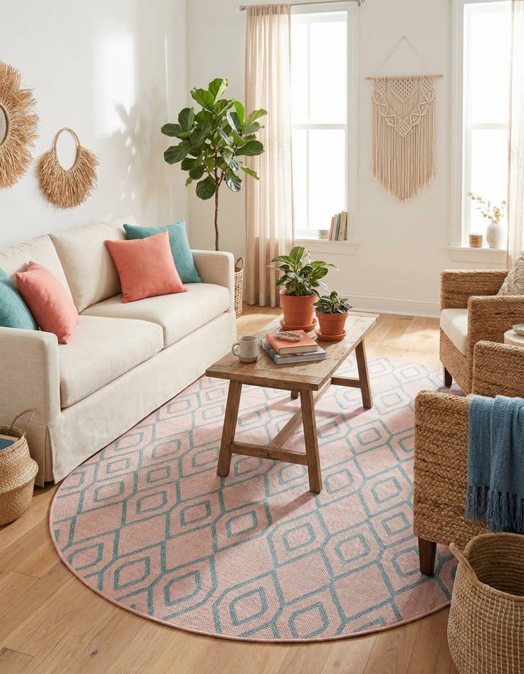 Detail image of  5' 3 x 8'  Washable Jill Zarin Turks and Caicos Indoor / Outdoor Oval Rug