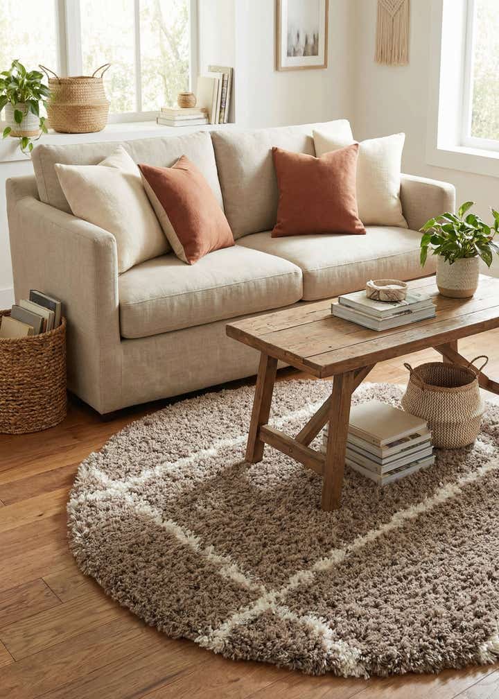 5' x 5' Infinity Shag Round Rug