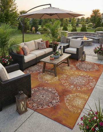 10' x 12' 2 Easy-Clean Modern Indoor / Outdoor Rug