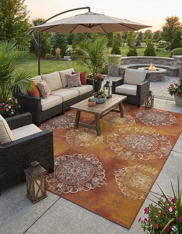 10' x 12' 2 Easy-Clean Modern Indoor / Outdoor Rug