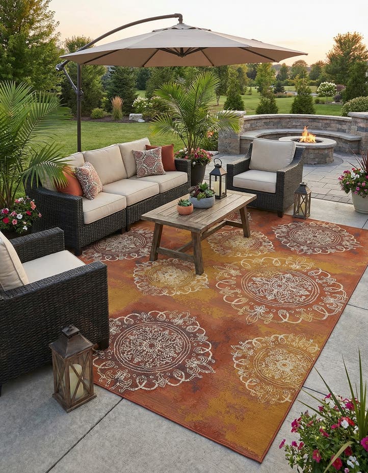 10' x 12' 2 Easy-Clean Modern Indoor / Outdoor...