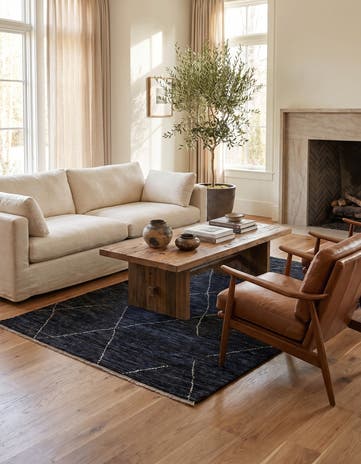 4' 7 x 6' 7 Hand Knotted Moroccan Wool Rug