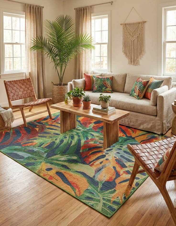 Detail image of  7' 10 x 10'  Washable Baja Indoor / Outdoor Rug