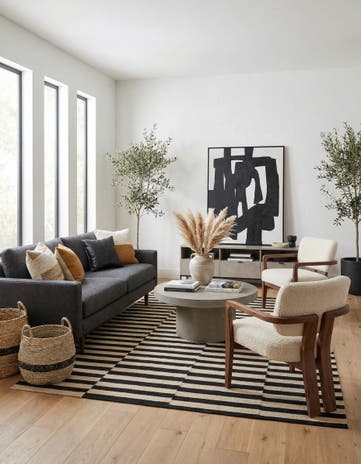 5' 1 x 6' 4 Hand Woven Kilim Modern Wool Rug