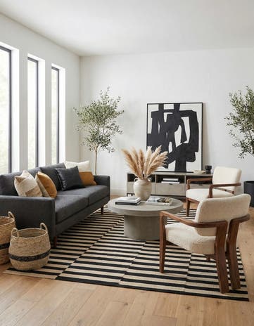 5' 1 x 6' 4 Hand Woven Kilim Modern Wool Rug