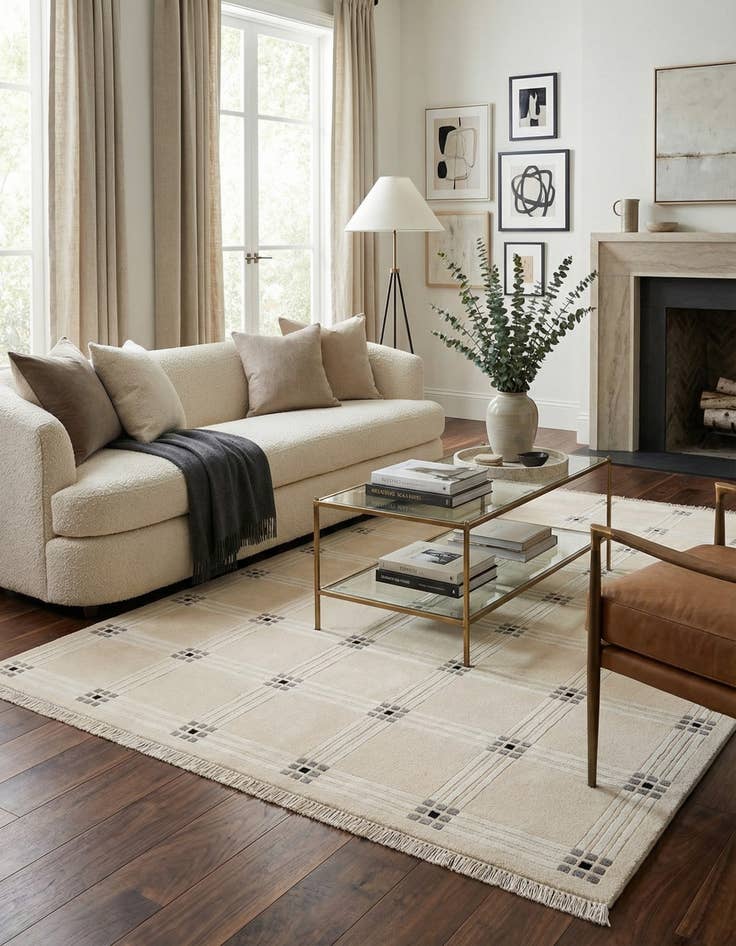 Detail image of 5' 8 x 7' 9  Hand Knotted Darya Wool Rug