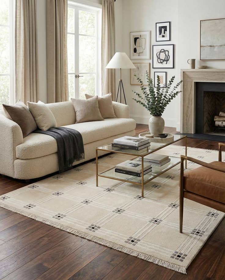 Detail image of 5' 8 x 7' 9 Hand Knotted Darya Wool Rug