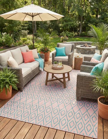 9' x 12' Easy-Clean Jill Zarin Turks and Caicos Indoor / Outdoor Rug