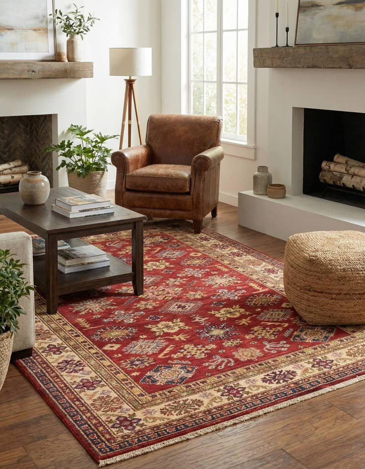 Detail image of 5' x 6' 3  Hand Knotted Kazak Oriental Rug