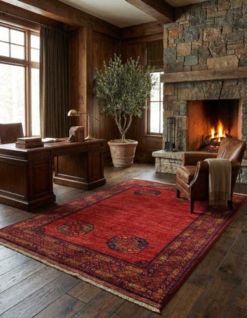 5' 11 x 7' 11 Ersari Afghan Wool Rug