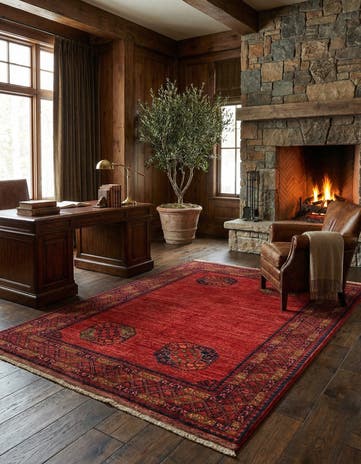 5' 11 x 7' 11 Ersari Afghan Wool Rug