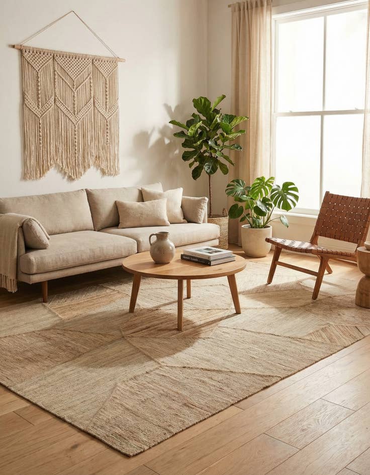 Detail image of 5' 8 x 7' 8  Hand Woven Kilim Patchwork Wool Rug