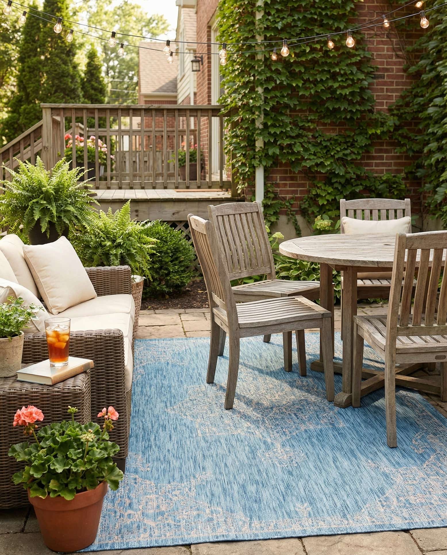 6' x 9' Easy-Clean Traditional Indoor / Outdoor Rug