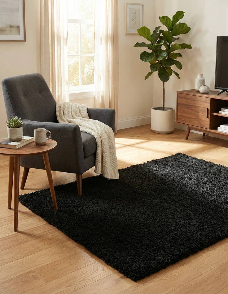 Detail image of  1' x 1' Solid Shag Sample Rug