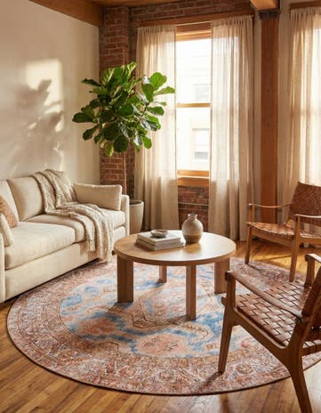 7' 7 x 7' 7 Washable Timeless Round Rug